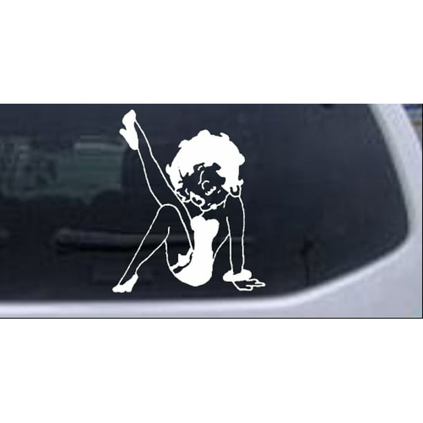 Betty Boop Cartoon Sitting Car Bumper Sticker Decal 3'' x 5''